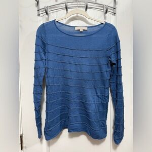 LOFT Sweater women’s M lightweight pullover preppy cottage classic feminine lace